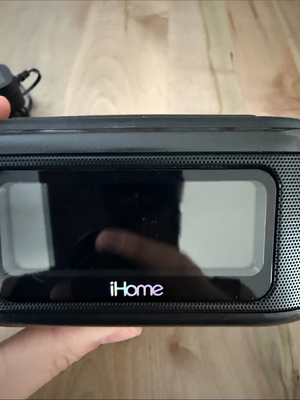 iHome Black Alarm Clock Speaker with Wireless Charging